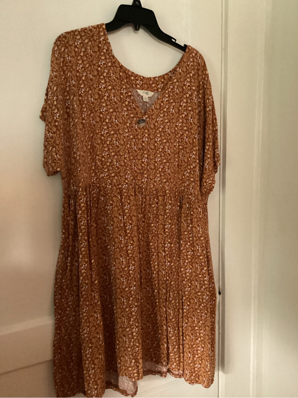 Terra & Sky Rust Floral Midi Dress